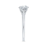 Round Diamond Solitaire Plus Engagement Ring with Milgrain 14K White Gold (Semi-Mount)