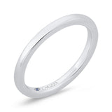 Plain Wedding Band with Milgrain 14K White Gold
