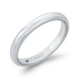 Plain Wedding Band with Milgrain 14K White Gold
