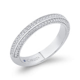 Three Row Diamond Wedding Band in 14K White Gold
