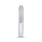 Three Row Diamond Wedding Band in 14K White Gold
