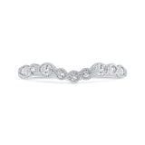 Bezel Set Diamond Wedding Band with Milgrain 14K White Gold