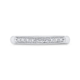 Diamond Wedding Band with Milgrain 14K White Gold
