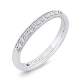 Diamond Wedding Band with Milgrain 14K White Gold
