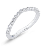 Half Run Diamond Wedding Band in 14K White Gold