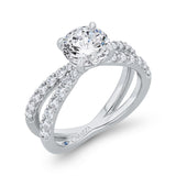 Split Shank Round Diamond Split Shank Engagement Ring in 14K White Gold (Semi-Mount)