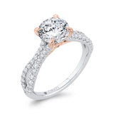 Split Shank Diamond Engagement Ring in 14K Two Tone Gold (Semi-Mount)