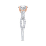 Split Shank Diamond Engagement Ring in 14K Two Tone Gold (Semi-Mount)