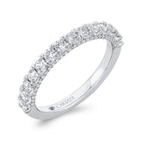 Half Run Diamond Wedding Band in 14K White Gold