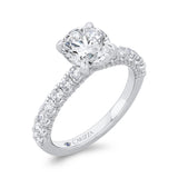 Round Diamond Solitaire Plus Engagement Ring  in 14K White Gold (Semi-Mount)