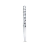 Half Run Diamond Wedding Band with Milgrain 14K White Gold