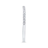 Half Run Diamond Wedding Band in 14K White Gold