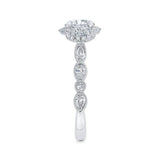 Round Diamond Three Halo Engagement Ring with Round Shank in 14K White Gold (Semi-Mount)