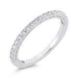 Diamond Wedding Band with Milgrain 14K White Gold