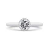 Diamond Halo Engagement Ring in 14K White Gold