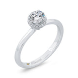 Diamond Halo Engagement Ring in 14K White Gold