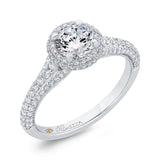 Diamond Halo Engagement Ring in 14K White Gold