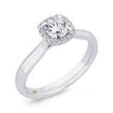 Diamond Halo Engagement Ring in 14K White Gold