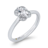 Oval Cut Diamond Engagement Ring in 14K White Gold
