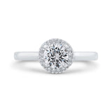 Diamond Halo Engagement Ring in 14K White Gold