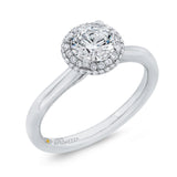Diamond Halo Engagement Ring in 14K White Gold