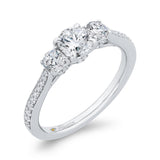 Diamond Three-Stone Plus Engagement Ring in 14K White Gold
