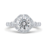 Diamond Halo Engagement Ring in 14K White Gold (Semi-Mount)