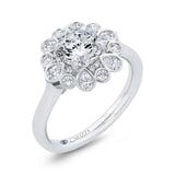 Diamond Halo Engagement Ring in 14K White Gold (Semi-Mount)