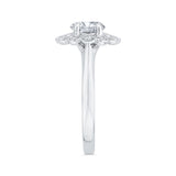 Diamond Halo Engagement Ring in 14K White Gold (Semi-Mount)