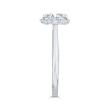 Oval Cut Diamond Cathedral Engagement Ring in 14K White Gold (Semi-Mount)