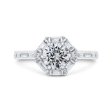 Diamond Halo Engagement Ring in 14K White Gold (Semi-Mount)