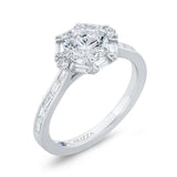Diamond Halo Engagement Ring in 14K White Gold (Semi-Mount)