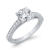 Diamond Solitaire Plus Engagement Ring in 14K White Gold (Semi-Mount)