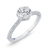 Diamond Solitaire Plus Engagement Ring in 14K White Gold (Semi-Mount)