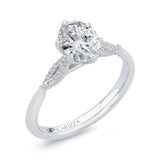 Oval Cut Diamond Engagement Ring in 14K White Gold (Semi-Mount)
