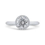 Diamond Halo Engagement Ring in 14K White Gold (Semi-Mount)