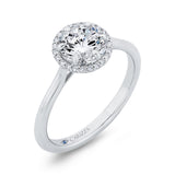 Diamond Halo Engagement Ring in 14K White Gold (Semi-Mount)