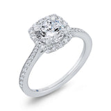 Diamond Halo Engagement Ring in 14K White Gold (Semi-Mount)