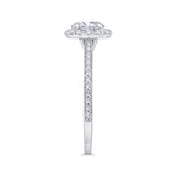 Diamond Halo Engagement Ring in 14K White Gold (Semi-Mount)