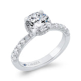 Diamond Halo Engagement Ring in 14K White Gold (Semi-Mount)