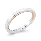 Plain Wedding Band in 14K Two Tone Gold