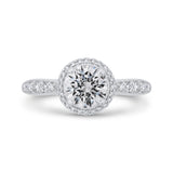 Diamond Halo Engagement Ring in 14K White Gold (Semi-Mount)