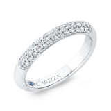Three Row Diamond Wedding Band in 14K White Gold