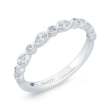 Bezel Set Diamond Wedding Band in 14K White Gold