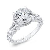 Diamond Halo Engagement Ring in 14K Rose Gold (Semi-Mount)