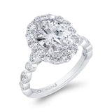 Diamond Halo Engagement Ring in 14K White Gold (Semi-Mount)
