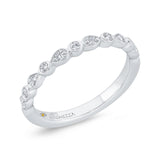 Bezel Set Diamond Wedding Band in 14K White Gold