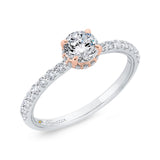 Diamond Halo Engagement Ring in 14K Two Tone Gold