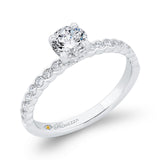 Bezel Set Round Diamond Solitaire Plus Engagement Ring in 14K White Gold