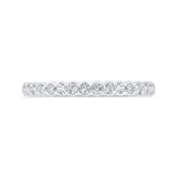 Bezel Set Diamond Wedding Band in 14K White Gold